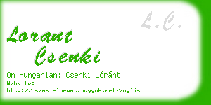 lorant csenki business card