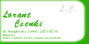 lorant csenki business card